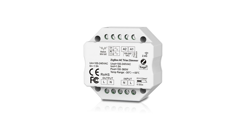 Regulador inalámbrico Zigbee Smart APP-Triac-Push 1,5A